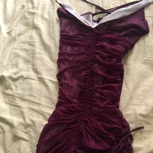 A burgundy dress